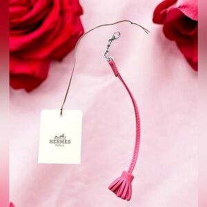 Hermès Carmen Carmencita Leather Pompom Bag/Cell Charm/Bookmark - NIB
